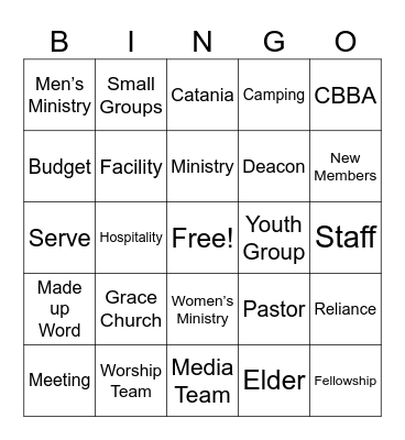 Reliance Fellowship Priceless Prize Bingo Card