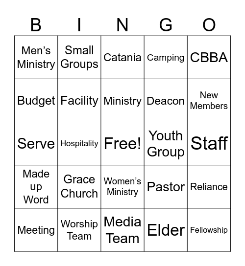 Reliance Fellowship Priceless Prize Bingo Card