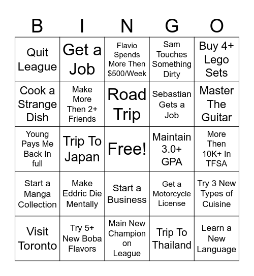 2025 Bingo Card