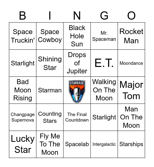 Space and Stars Bingo Card