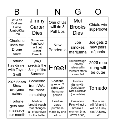 2025 Bingo Card