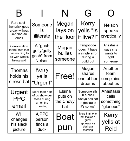 PPC Bingo Card