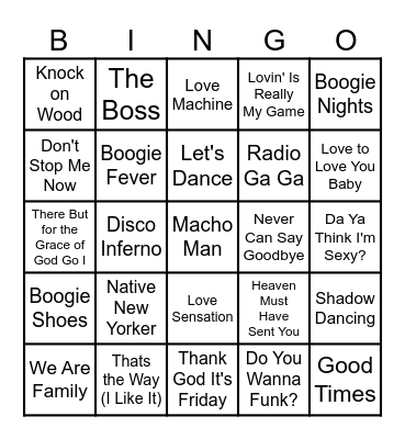 Disco Bingo Round 3 Bingo Card