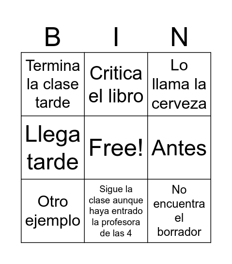 Bingo Caicedo Bingo Card