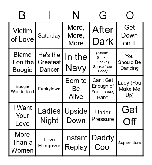 Disco Bingo Round 2 Bingo Card