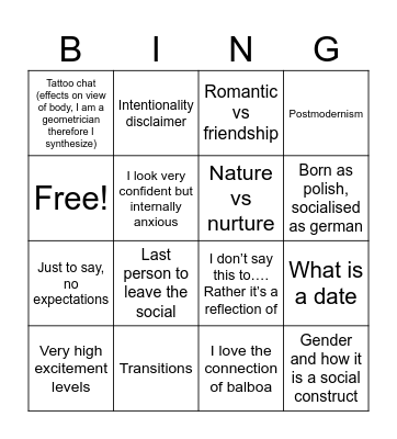 Alan Bingo Card