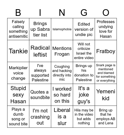 Content Nuke Bingo Card