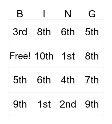 Bill of Rights Bingo! Bingo Card