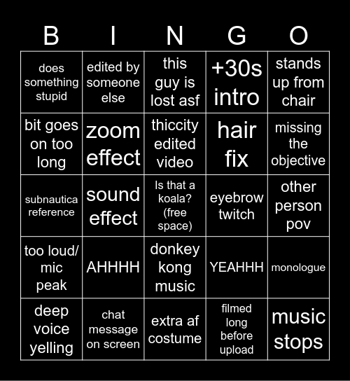 THICCITY SPLIT BINGO Card