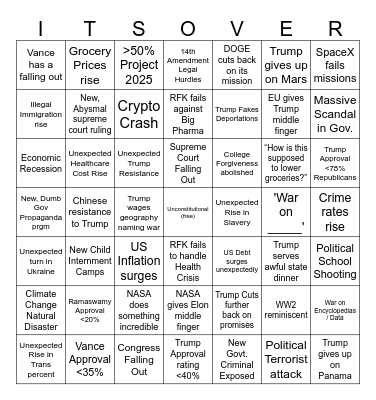 Trump Bingo Card