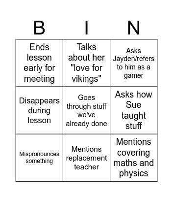Shivender Bingo Card