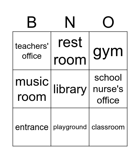 unit 8: This is my favorite place Bingo Card