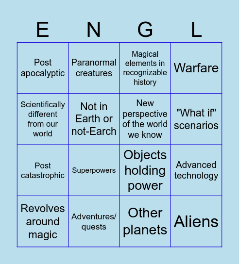 Genre Bingo Card