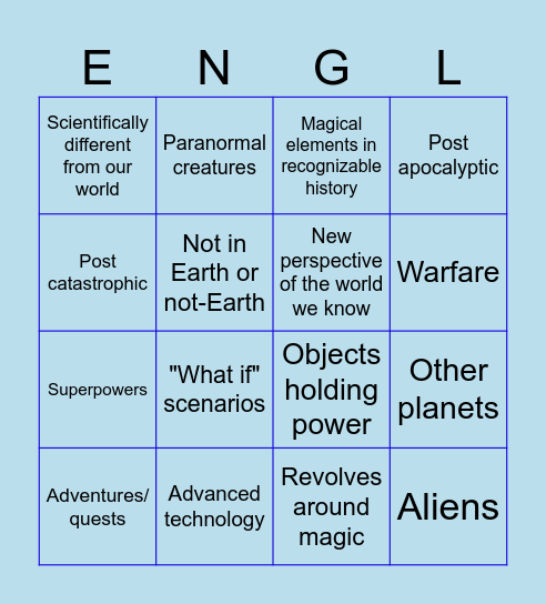 Genre Bingo (cheating) Bingo Card