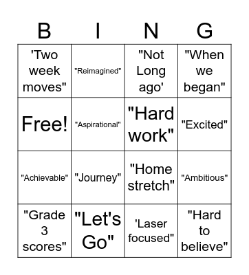 Leader's Bingo Card