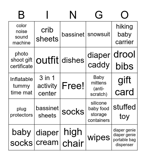 Baby It's Cold Outside Bingo Card