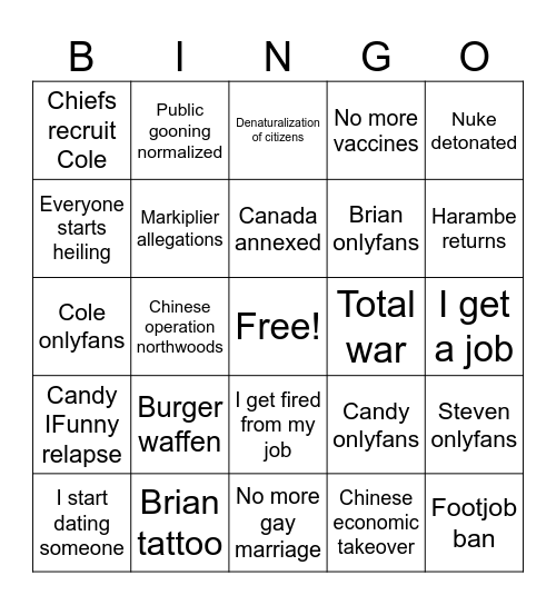 Brapps Bingo Card