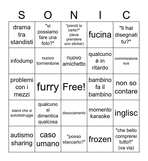 BINGO BONGO Bingo Card