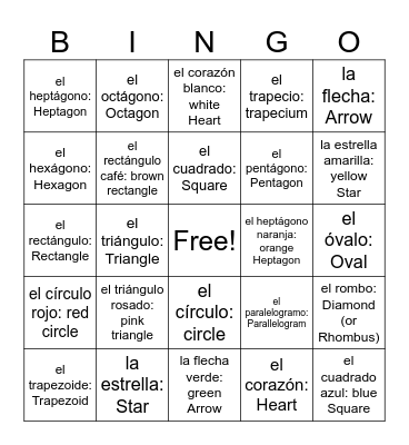 FIGURAS GEOMETRICAS Bingo Card