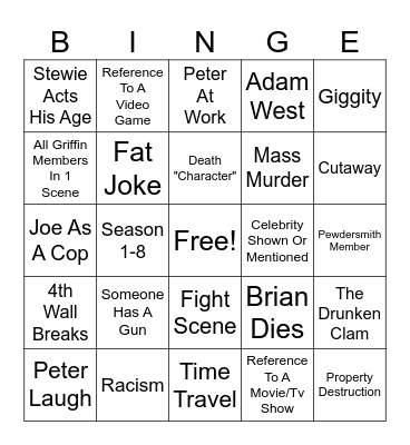 Family God Bingo Card