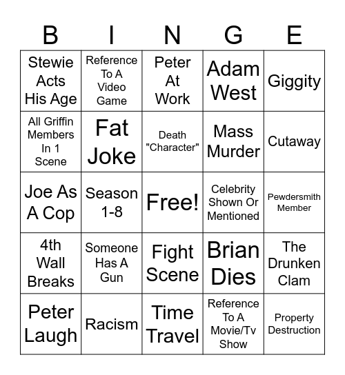 Family God Bingo Card