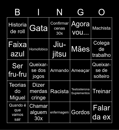 Bingo Do Miguel Melhorado Bingo Card