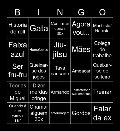 Bingo Do Miguel Melhorado Bingo Card