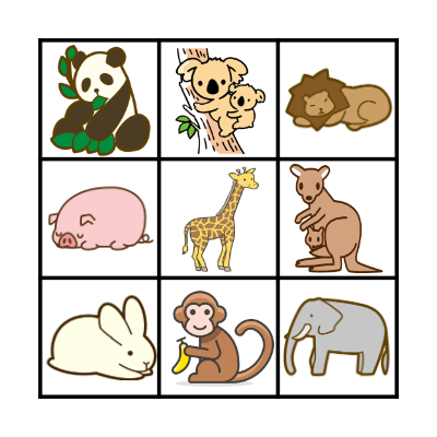 Animal Bingo! Bingo Card