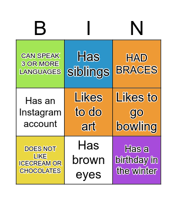 BREAK THE ICE! Bingo Card