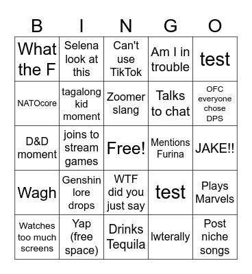 Mason Moment Bingo Card