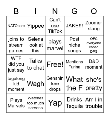 Mason Moment Bingo Card