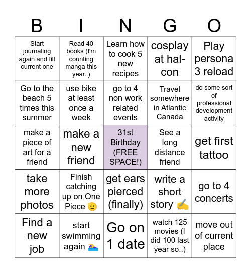 2025 Bingo! Bingo Card