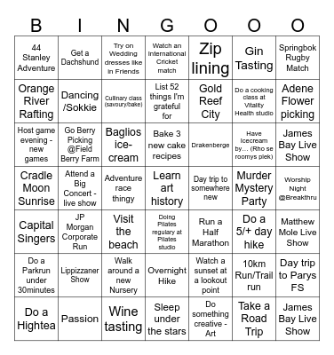 2025 Bingo Card