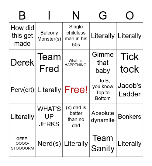 Zouks catchphrases Bingo Card