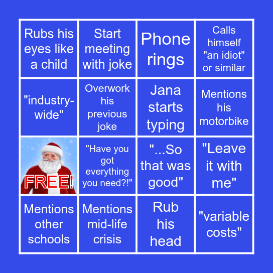 MEETING BINGO Card