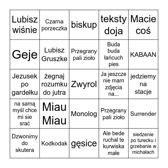 Sulimów Bingo Card