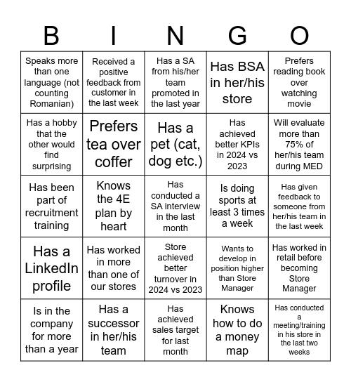 MANGO BINGO Card