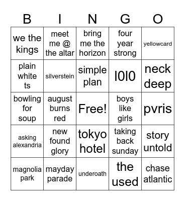 robbie warped 25’ Bingo Card
