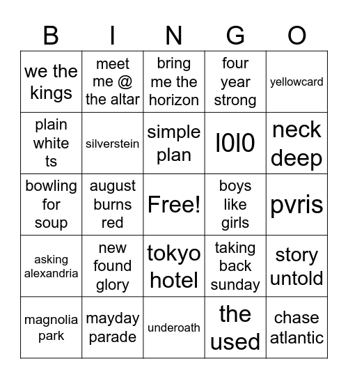 robbie warped 25’ Bingo Card