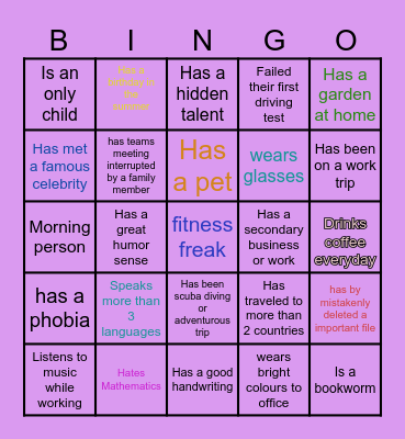 Fun Friday Bingo Card