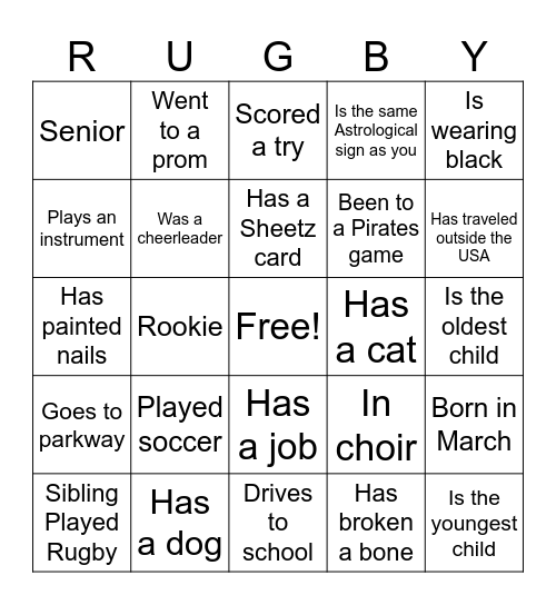 Must Cover All! Bingo Card