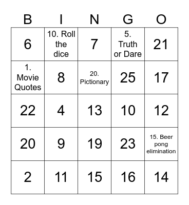 Wild Ones Bingo! Bingo Card