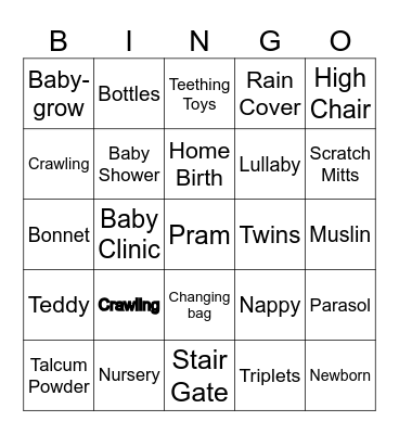 Baby Bingo with Newbie & Me! Bingo Card
