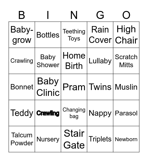 Baby Bingo with Newbie & Me! Bingo Card