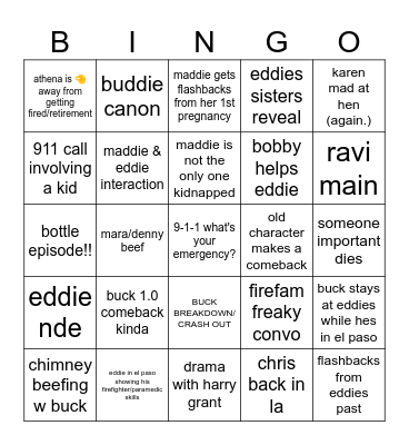 8b predictions Bingo Card