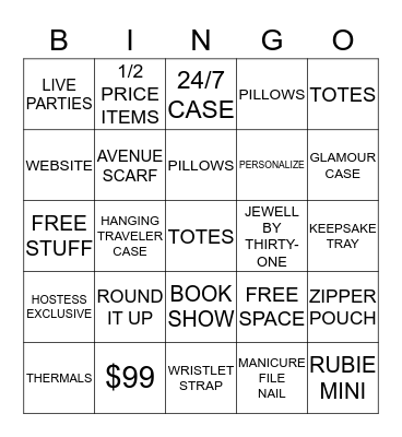 THIRTY-ONE Bingo Card