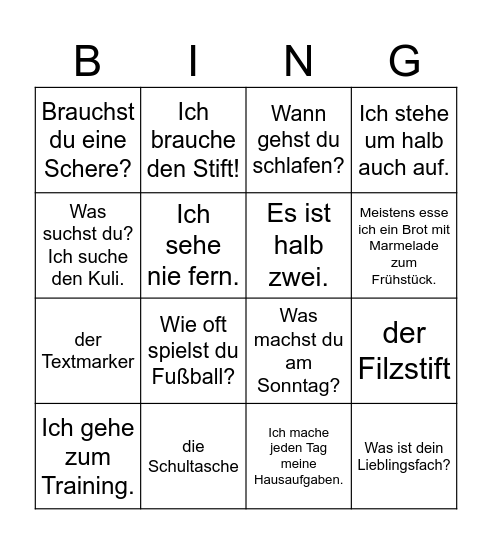Bingo für Haruya Bingo Card