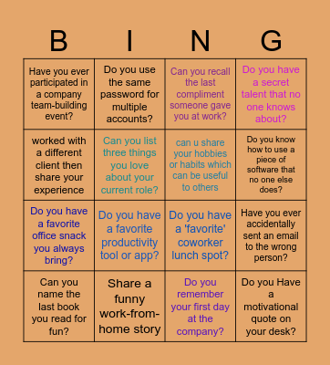 shoot your questions Bingo Card