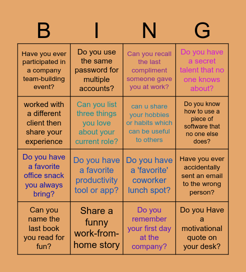 shoot your questions Bingo Card