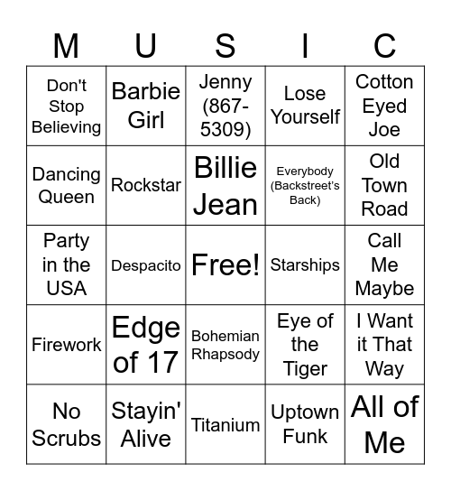HALF DAY CHORUS BINGO Card